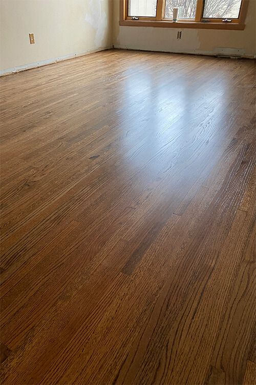 Stained and refinished oak